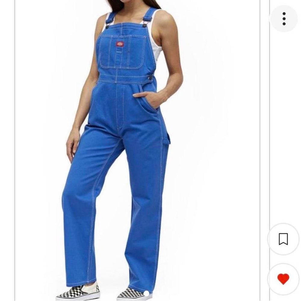 Dickies Relaxed Dungarees Overalls. Women’s juniors SzL. NWT. Cobalt blue